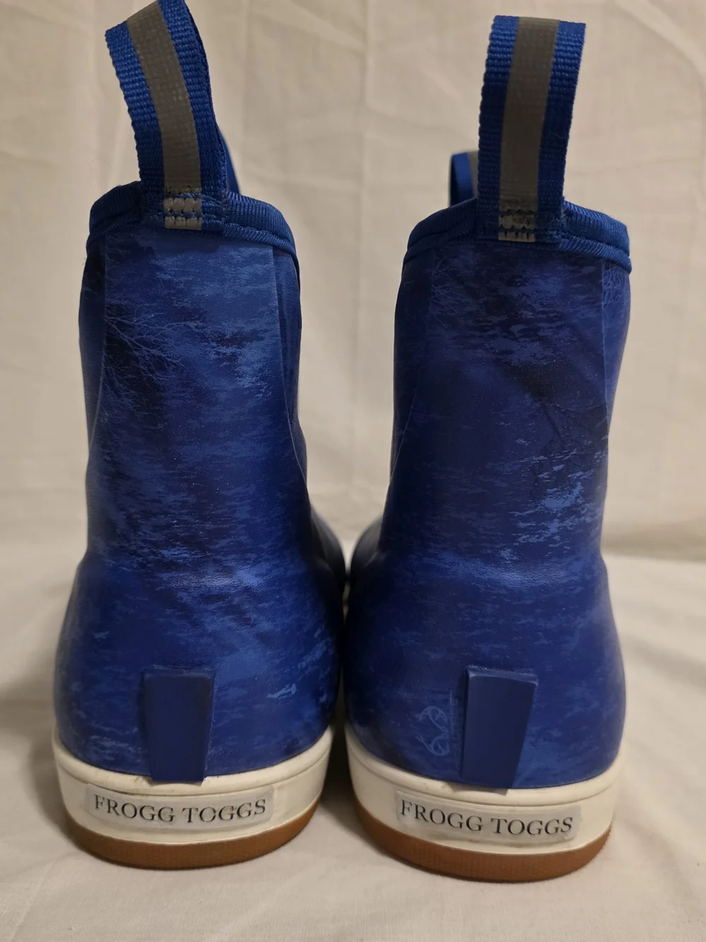 ​Frogg Toggs Grinder Deck Boot Mens Sz 10 Blue Realtree Fishing Boot Gently Used